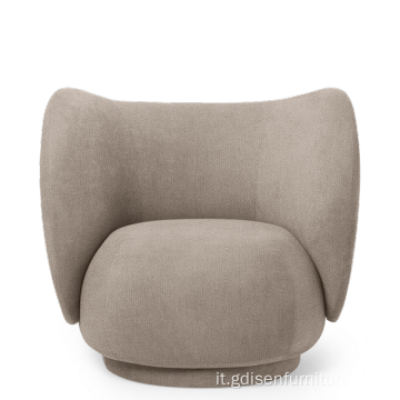Design moderno Rico Lounge Chair Boucle Fabric Sedie